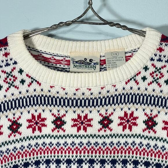 Vintage Northern Reflections Mens Size Large Nordic Pattern Sweater Indie Ski - Picture 3 of 10